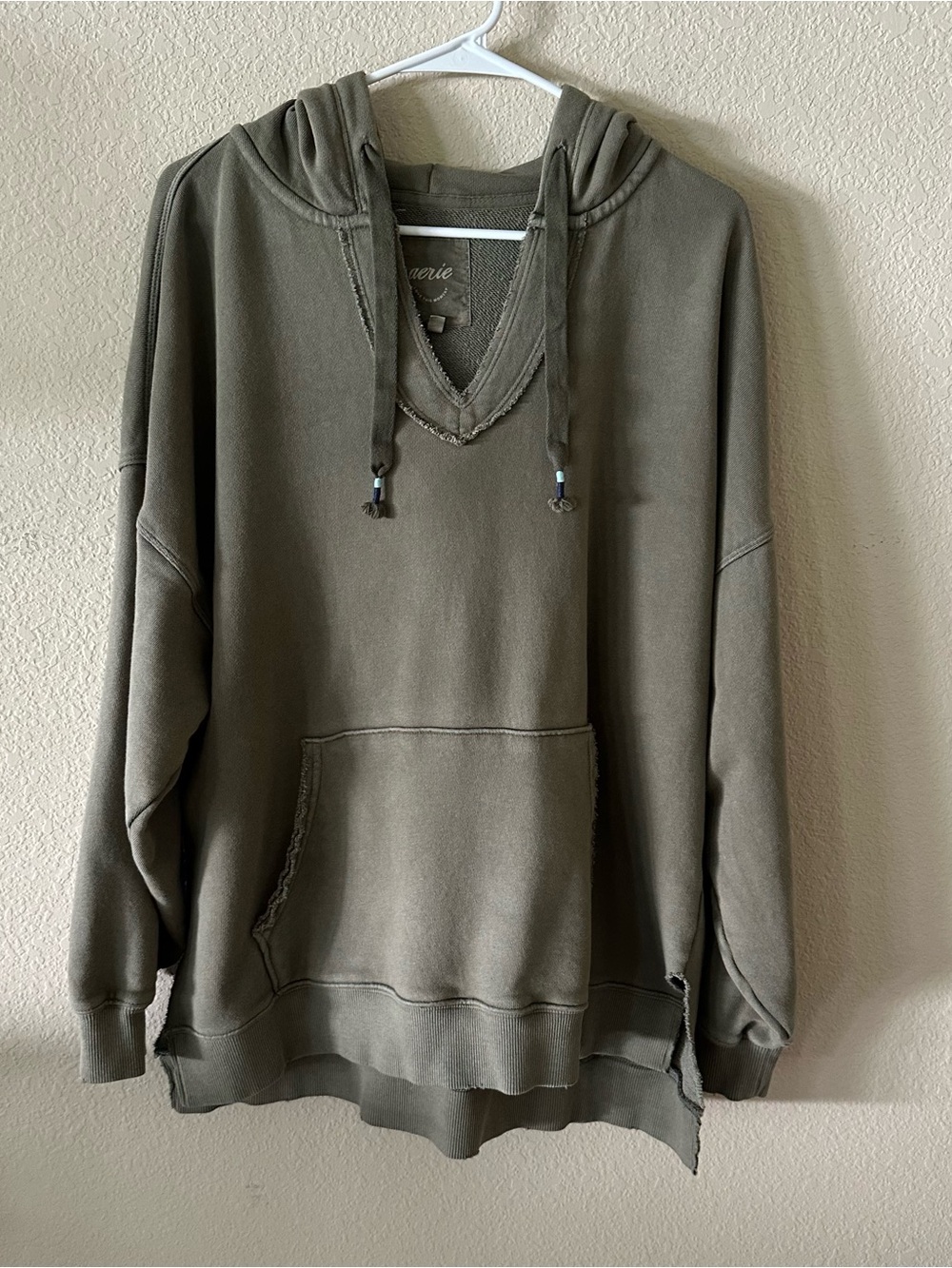 Aerie Olive Green Hooded Pullover Sweatshirt size Medium